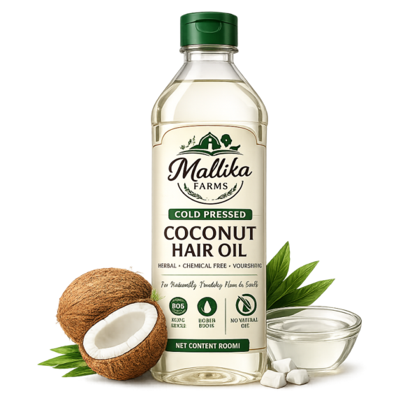 Mallika Farms Coconut Hair Oil Product Display
