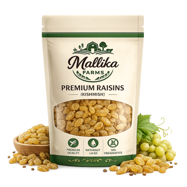 Mallika Farms Premium Raisins Display
