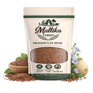Mallika Farms Premium Flax Seeds Display