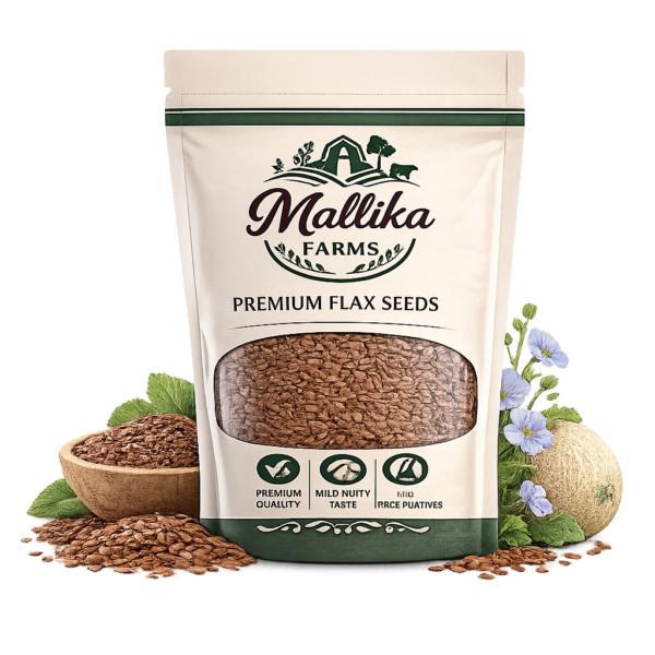 Mallika Farms Premium Flax Seeds Display