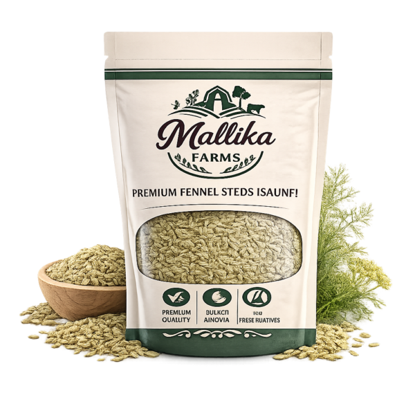 Mallika Farms Premium Fennel Seeds Display