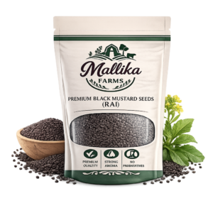 Mallika Farms Black Mustard Seeds Display
