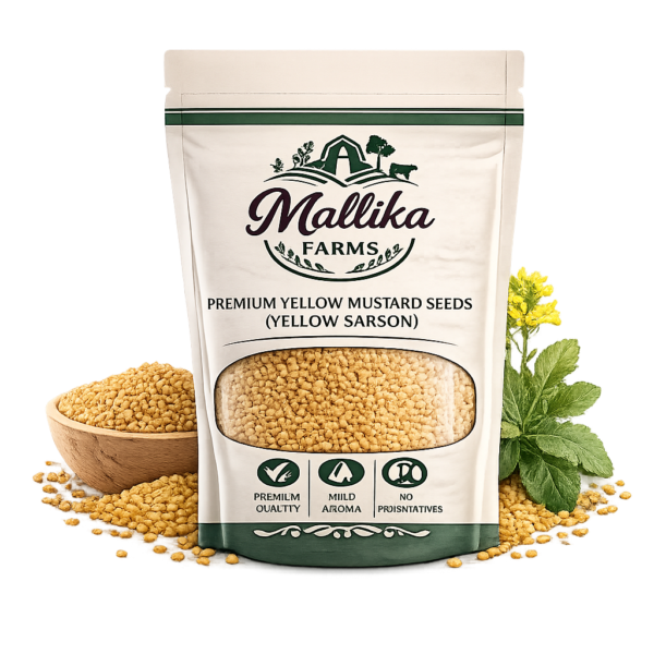 Mallika Farms Yellow Mustard Seeds Package