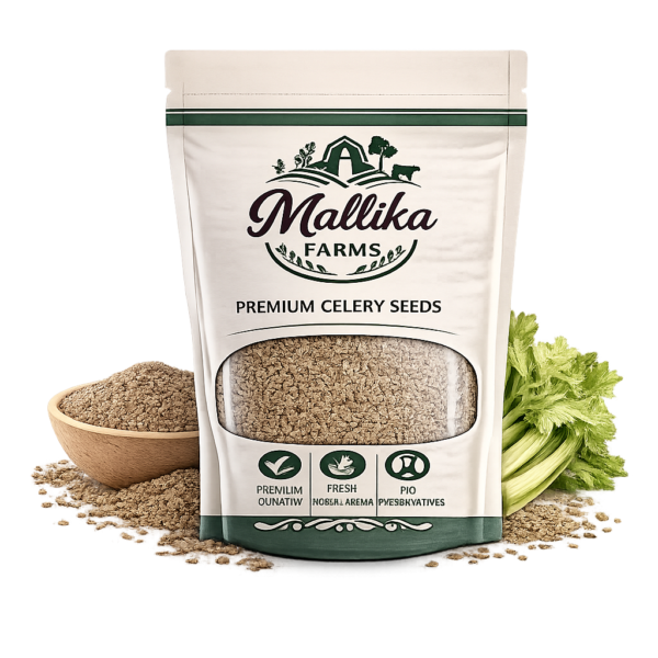 Mallika Farms Premium Celery Seeds Display